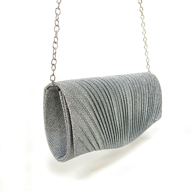 Andralyn Women's Shiny Pleated Dinner Bag Detachable Chain Strap Handbag Wedding Engagement Party Date Party Formal Dress for Ladies_autovado.com