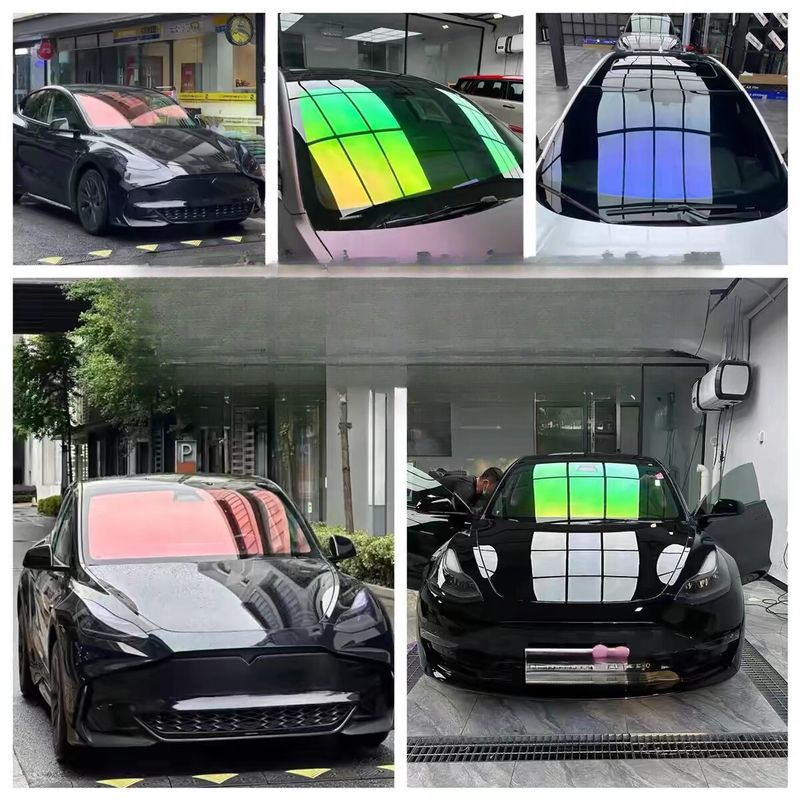 Rose Ghost Red Colorful High Insulation Solar Explosion-proof Sunscreen Up To 99% Car Nano Film_autovado.com