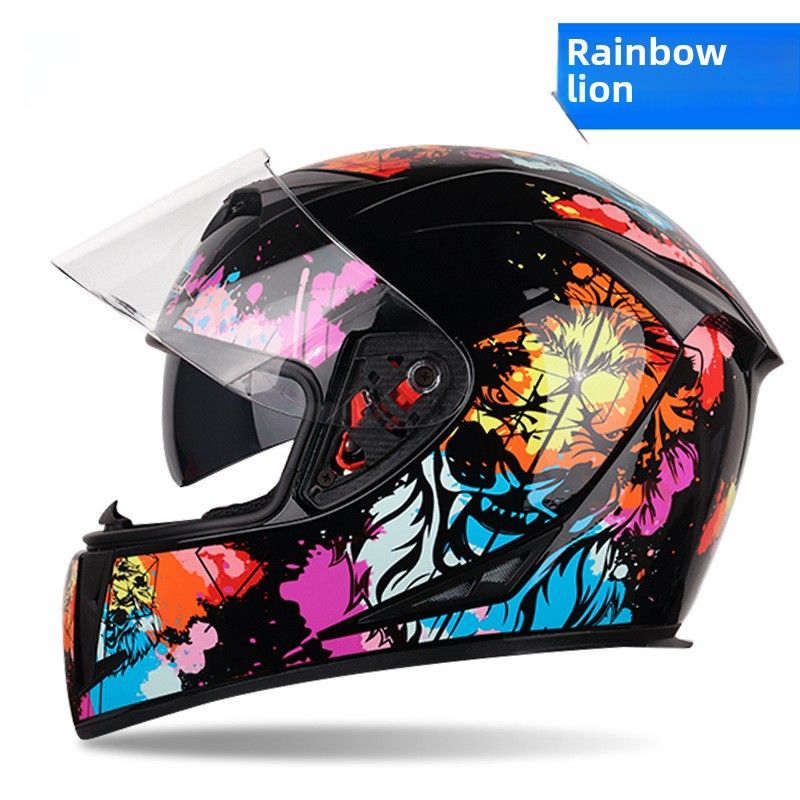 Jiekai Motorcycle Helmet Men's and Women's Full Helmet Covering Cool Four Seasons Motorcycle Racing Safety (Foreign Trade)_autovado.com