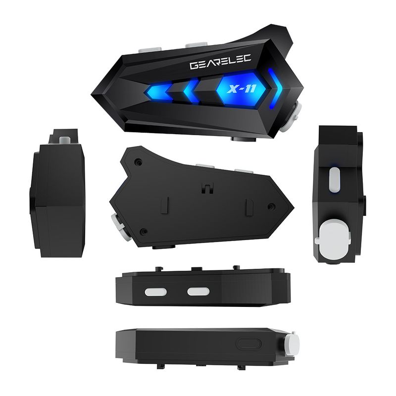 GEARELEC X11 Motorcycle Bluetooth Helmet Hands Free Call IPX6 Waterproof 1000mAh Headset Speakers HiFi Stereo RGB Light_autovado.com