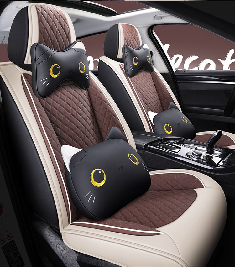 Car seat cushion four seasons universal fully surrounded cute seat cover goddess seat cushion all-inclusive car seat cover winter car interior_autovado.com