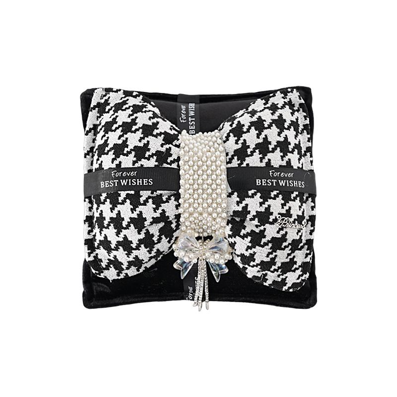 Thousand Bird Grid Double Layer Butterfly Knot Pearl Car Ornament Removing Odor Activated Charcoal Bag Instrument Panel_autovado.com