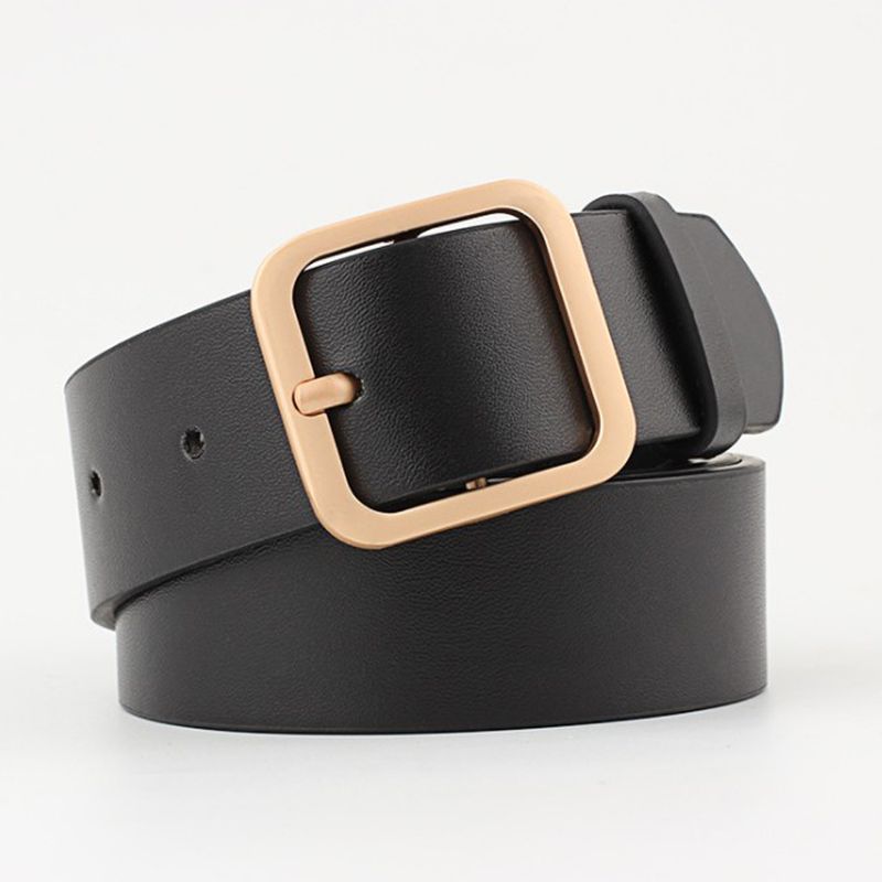 HOT PU Leather Belt Women Square Pin Buckle Black Belts for Jeans Pants Chic Brand Vintage Strap Female Waistband_autovado.com