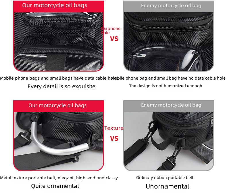 Motorcycle Magnet Bag Touch Navigation Fuel Bag Dustproof Bag Motorcycle Fuel Bag Knight Satchel Waist Bag Equipment_autovado.com