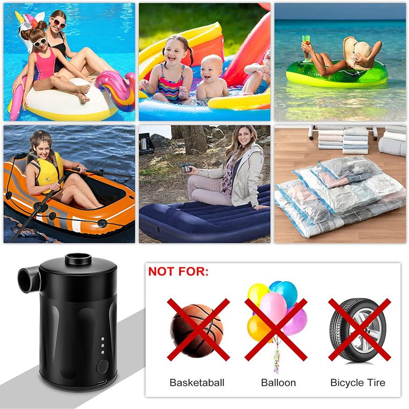 Inflatable Pump Portable Battery Pump Outdoor Wireless Swimming Pool Inflatable Boat Inflatable Bed Vacuum Compression Bag Air Pump_autovado.com