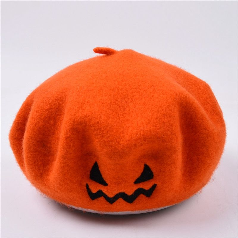 Hot Sale Embroidery Gift Party Solid Color Spring Autumn Beret Wool Keep Warm Women Halloween Painter Hat_autovado.com