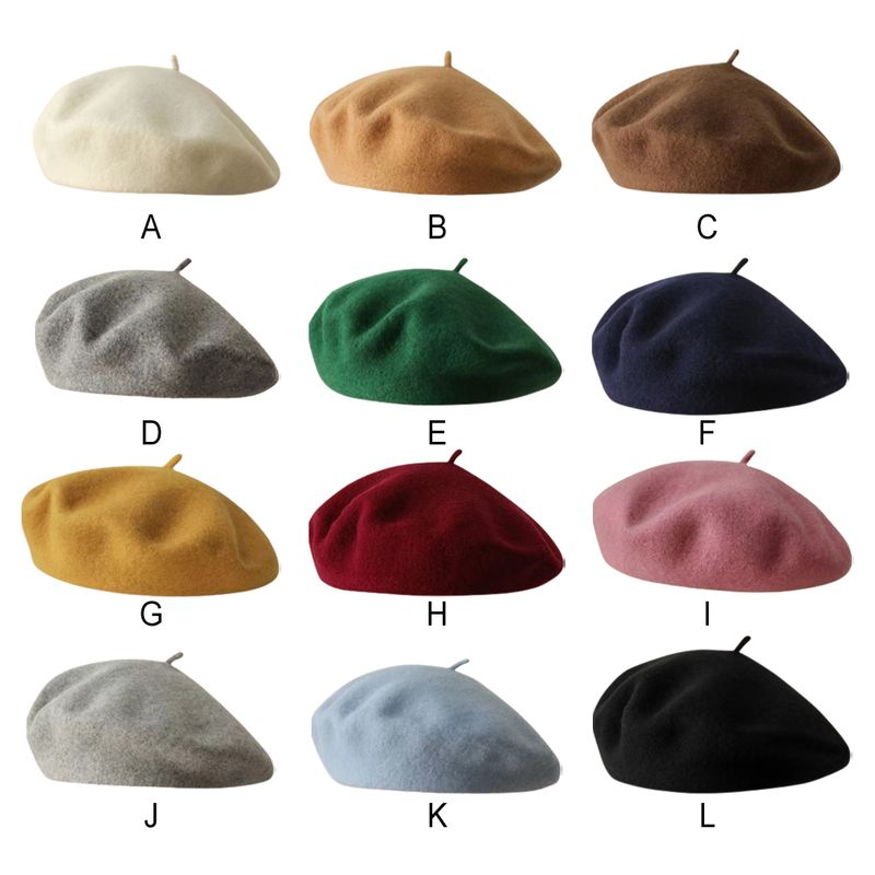 Hot Sale Stylish Chic Solid For Work And Party Winter Wool Hat Beret Hats Daily_autovado.com
