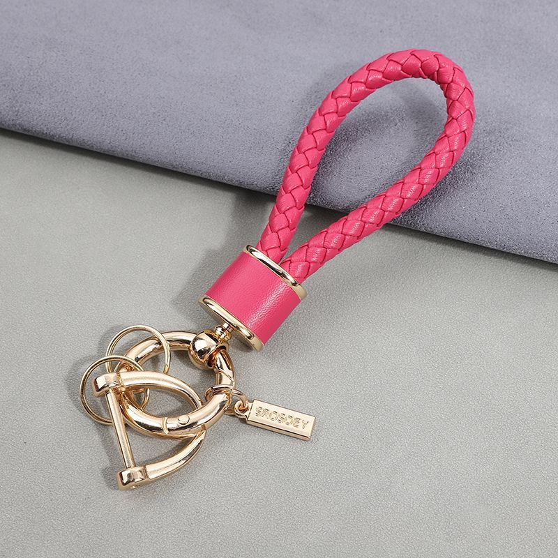 Car Key Chain Pendant Women's Men's High End Personality Creative Braided Leather Car Key Chain Cute Ins Internet Celebrity_autovado.com