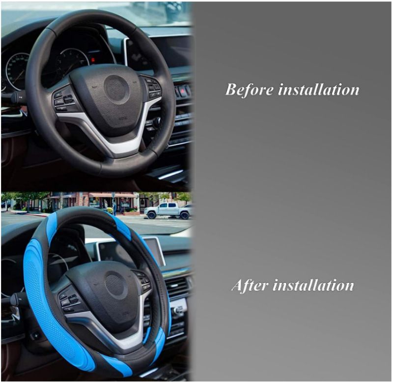 Fashionable Stitching Of Steering Wheel Available In All Seasons, Leather , Concave And Convex Massage, Car Handle_autovado.com