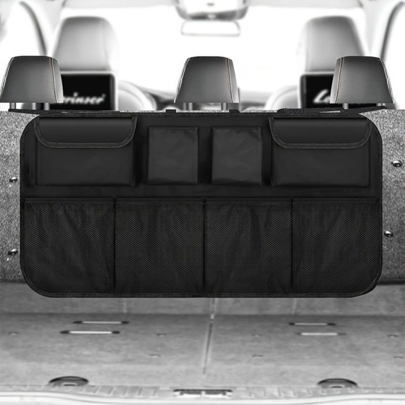 Multi Functional Rear Seat Back Hanging Bag, Car Foldable Miscellaneous Oxford Cloth Trunk Storage Bag_autovado.com