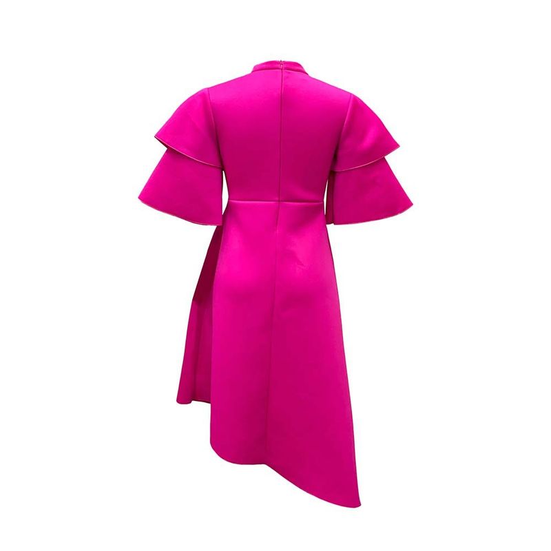 Women's Clothing women's new style double half turtleneck solid color large swing evening dress large size dress_autovado.com