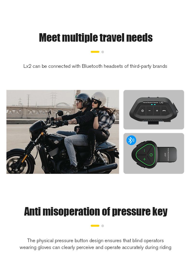 LX2 Motorcycle Full Half Waterproof Rider Wireless 5.3 Helmet Bluetooth Earphones_autovado.com