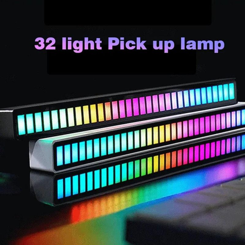 Pick Up Car Atmosphere Light, LED Voice Controlled With APP, Bluetooth RGB Color Computer Desktop Rhythm Sensing Light_autovado.com