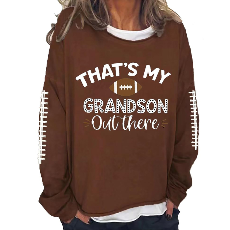 Women's Clothing Autumn and Winter Women's Clothing Digital Football Print Round Neck Long Sleeve Casual Sweater_autovado.com