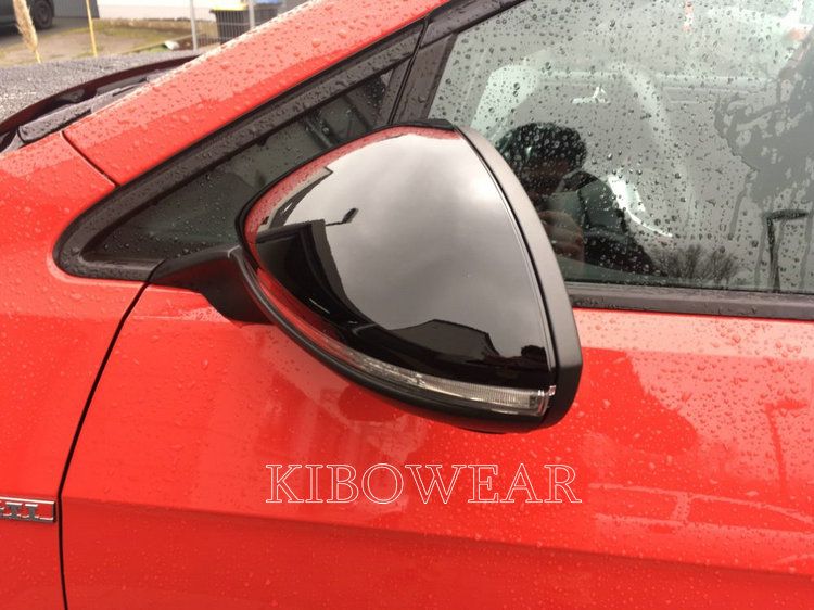 Black Side Wing Mirror Cover for VW Golf 7 MK7 7.5 GTD R GTI GTE VII Cap E-golf Sportsvan 2013 2014 2015 2016 2017 2018 2019_autovado.com