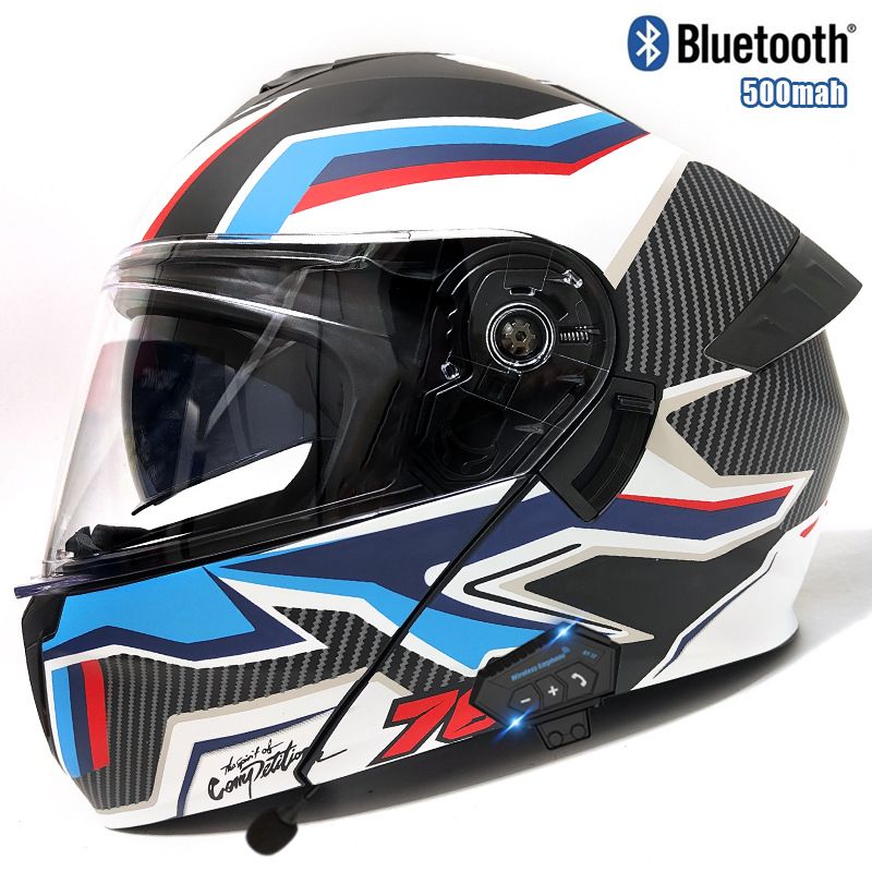 DOT & 3C Certified Modular Motorcycle Helmet – Flip-Up Full Face Helmet With Bluetooth, Dual Visor & Adjustable Ventilation For Men/Women_autovado.com