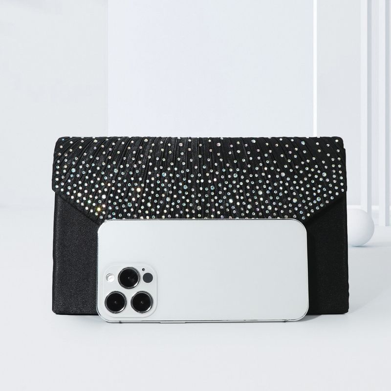 ladies small square bag evening bag fashion handbag solid color diamond evening bag banquet bag_autovado.com