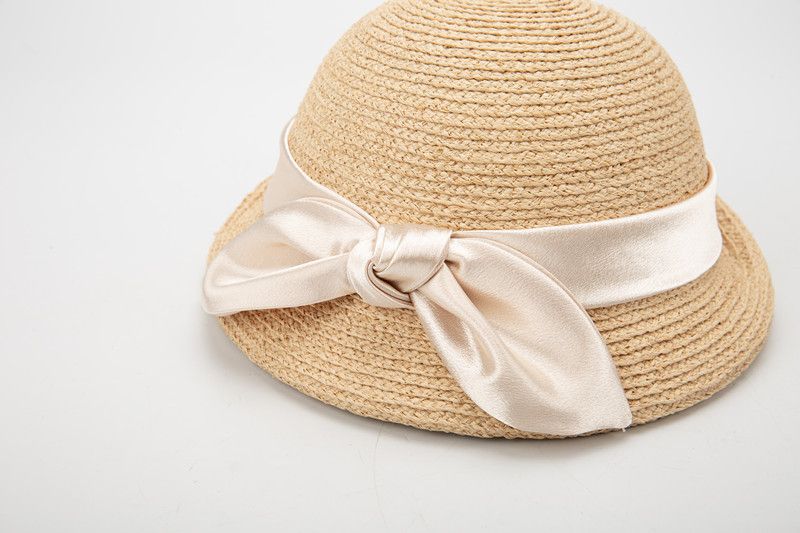 Hot Sale Women Raffia Straw Hats Ribbon Bow Blower Ladies Summer Fedora Outdoor Sun wedding Party Hat_autovado.com