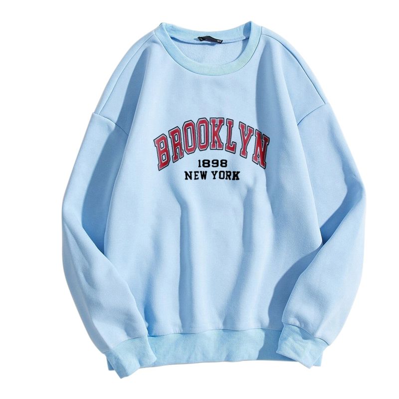 Women's Clothing 2024 autumn new round neck long sleeve letter women's casual outer wear plus velvet large size sweater tops women _autovado.com