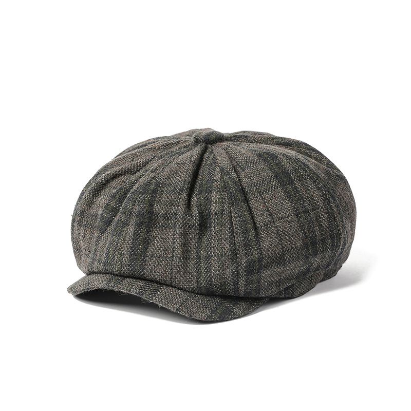 Hot Sale Wool Octagonal Men and Women Vintage Newsboy Literary Retro Painter Hat England Style Beret Son Leisure Warm Cap_autovado.com