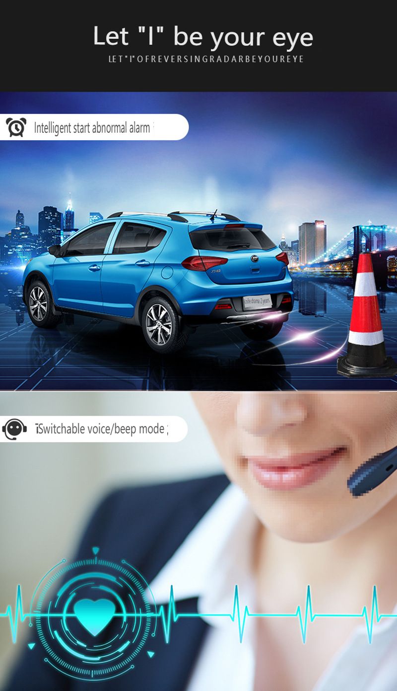 4-Sensor Buzzer Parking Radar System - Simple Installation Reverse Parking Sensors With Audible Alerts For Cars/SUV_autovado.com