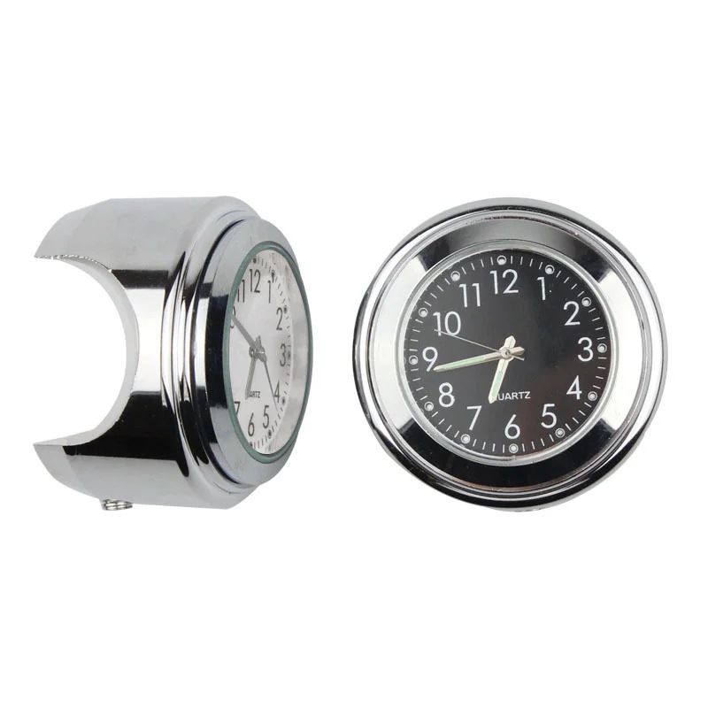 Dustproof Quartz Aluminum Alloy Motorcycle Luminous Time Table Universal Car Handlebar Clock_autovado.com