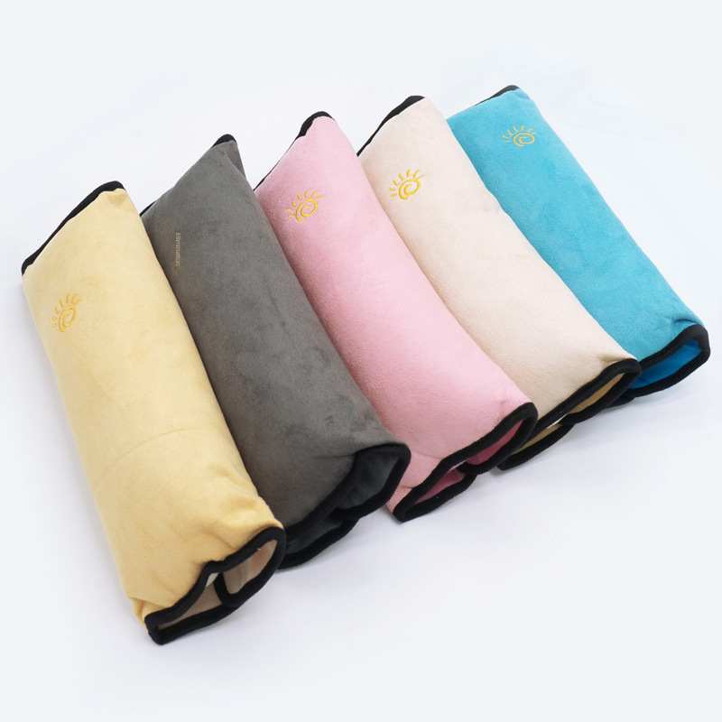 Car seat belt cover with cartoon cute insurance shoulder cover lengthened and thickened plush anti-strangle sleeping pillow_autovado.com