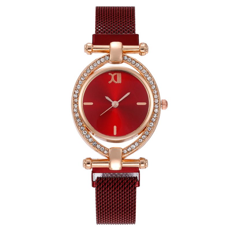 Diamond-encrusted Oval Women's Watch Women's Watch Ferromagnetic Quartz Watch Women's Iron-absorbing Stone_autovado.com