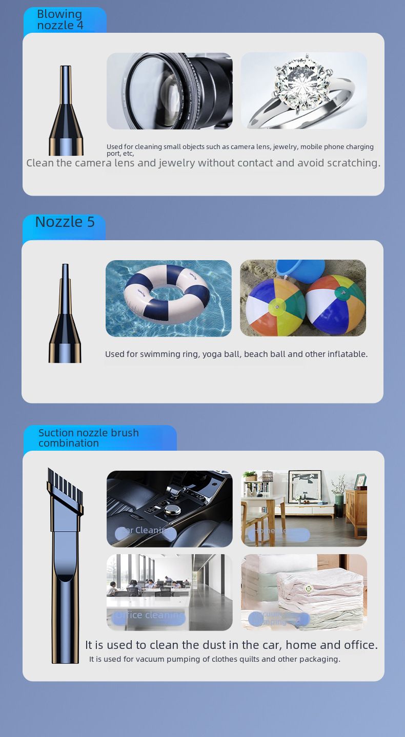 New dust blower blowing and suction integrated handheld high power 50000RPM portable vacuum cleaner for car with digital display_autovado.com