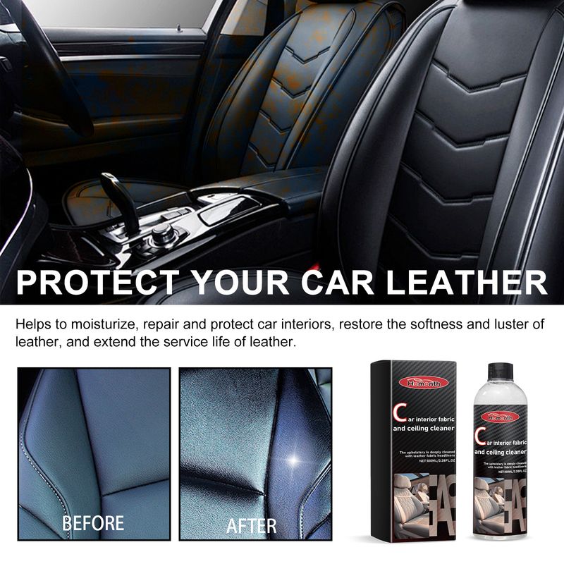 Homonth Automotive Leather Polish, Car Interior Leather Seat Leather Maintenance Refurbishment Decontamination Cleaning Agent_autovado.com