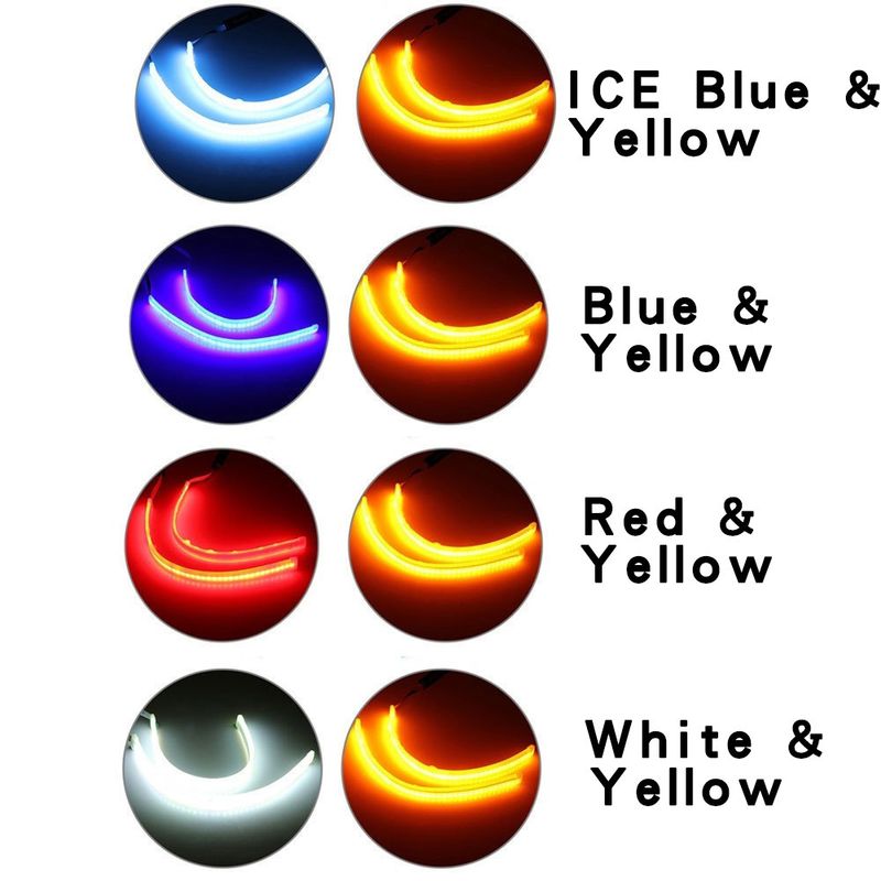 Car Daytime Running Ultra-Thin Guide Flowing Turn Signal Universal LED Silicone Light Strip No Disassembly Required_autovado.com