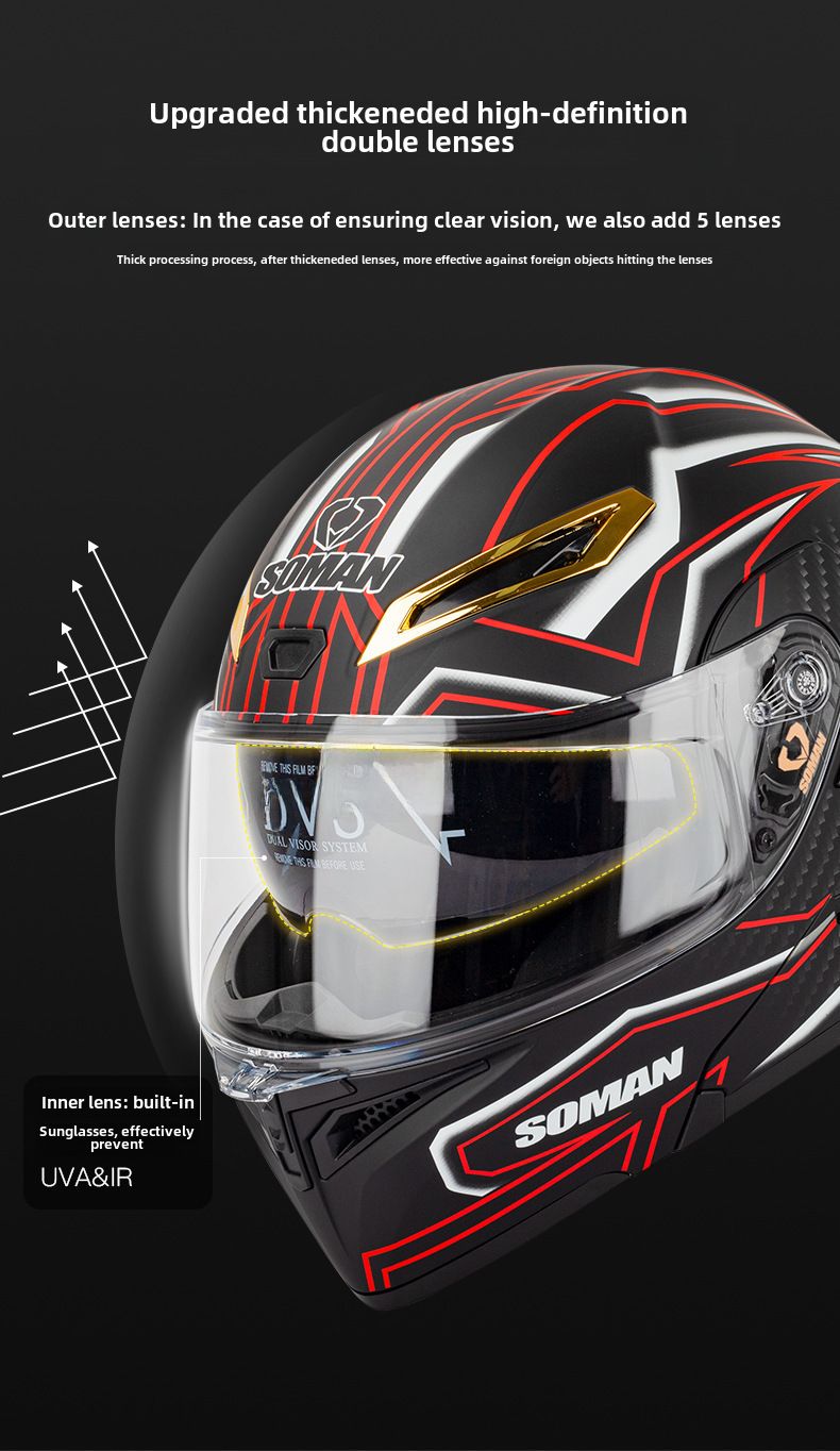 Double lens visor helmet four seasons riding warm safety helmet_autovado.com