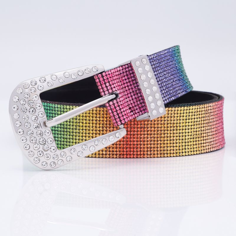 HOT Gorgeous and Shiny Rhinestone Jeans Pants Western Cowgirl Bling Studded Design Ladies Fashion Belt Gift For Women_autovado.com