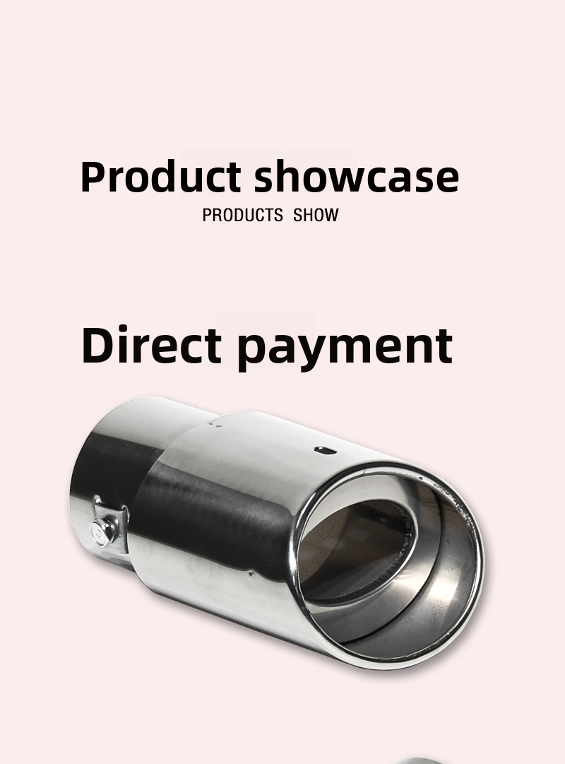 Cross-Border Wholesale Blue Tail Decoration Large Curved Straight Stainless Steel Car Exhaust Pipe Muffler_autovado.com