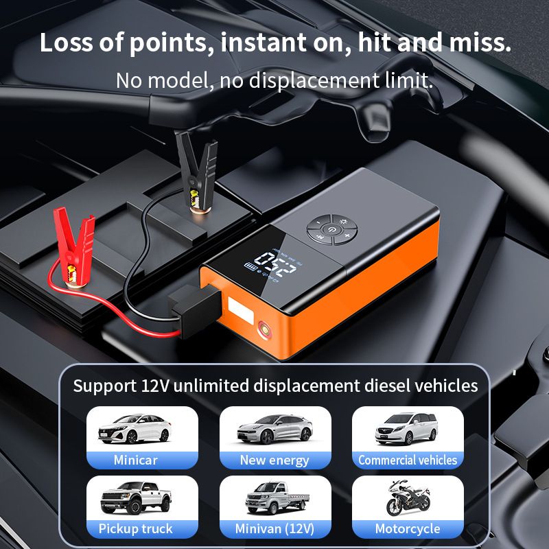 Jump Starter Air Pump Combo Car Battery Emergency Power Bank Ignition Tool_autovado.com