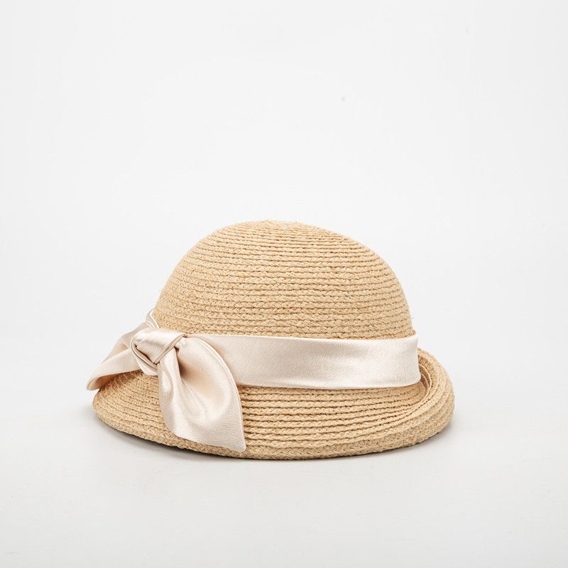 Hot Sale Women Raffia Straw Hats Ribbon Bow Blower Ladies Summer Fedora Outdoor Sun wedding Party Hat_autovado.com