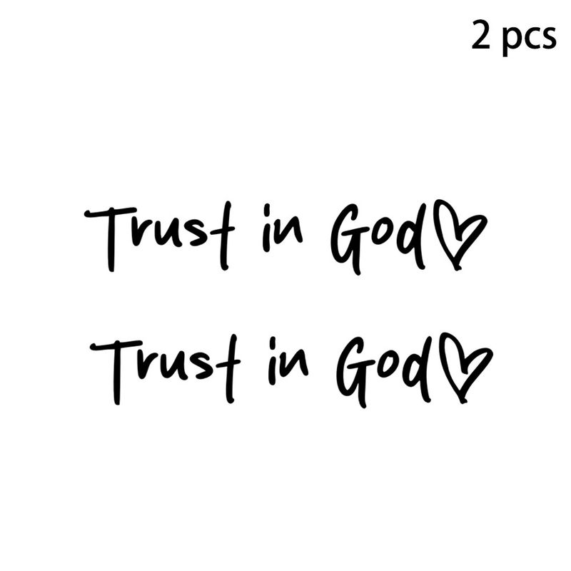 2 pack Trust in god car rearview mirror makeup mirror life faith decorative stickers_autovado.com