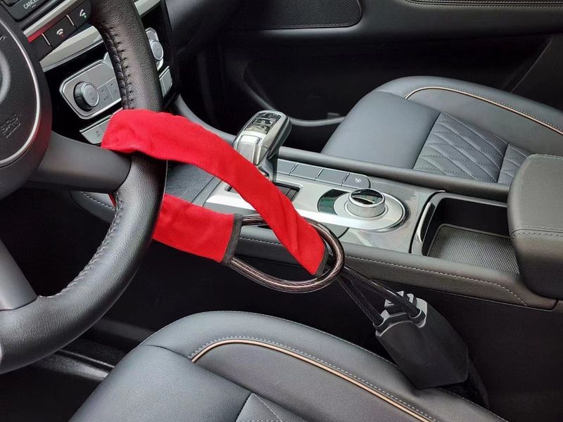 New Car Steering Wheel Multifunctional Adjustable Telescopic Security Anti-theft Thickened Window-breaking Metal_autovado.com