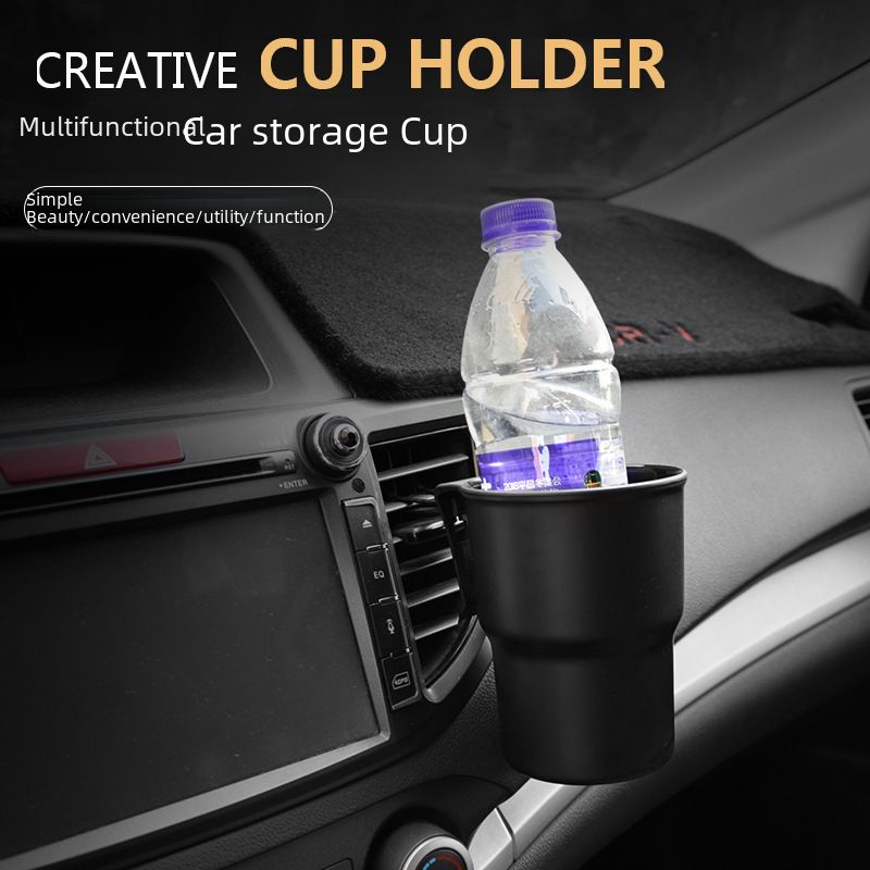 Car multi-functional storage portable water cup holder car air outlet water Cup Holder Holder storage box trash can drink holder_autovado.com