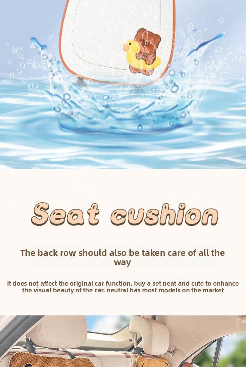 Car Cover, Cushion 2025 New Cute Little Bear Linen Car Interior Five Piece Set, All Season Universal Seat Cove_autovado.com