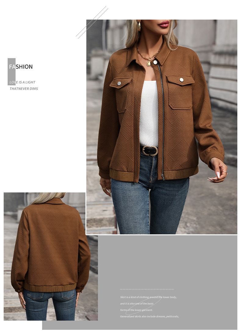 Women's Clothing lapel cardigan autumn new retro Maillard jacket coat_autovado.com