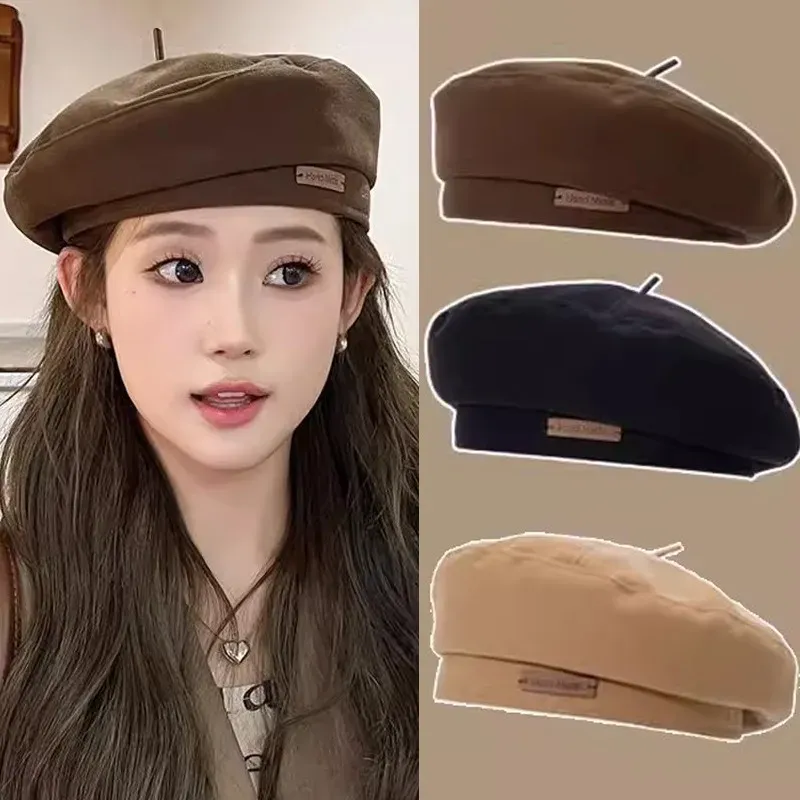 Hot Sale Classic Vintage Berets for Women Fashion Wool Felt Warmer Hat Cap Black Brown French Hats Autumn and Winter Outdoor Caps_autovado.com