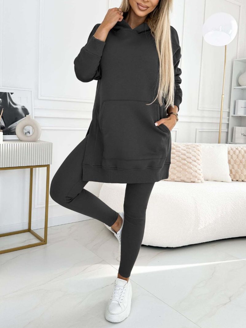 Women's Clothing sports leisure hooded sweatshirt thickened threaded leggings two piece suit_autovado.com