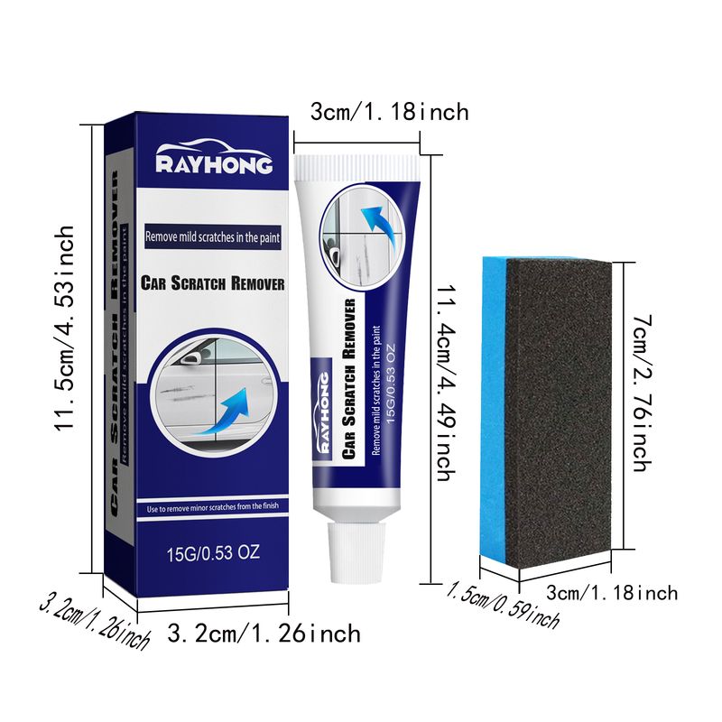 Rayhong 2pcs/set Car Scratch Remover, Demarking Abrasives Polishing Paint Retouching Paint Scratches Wax Scratches_autovado.com