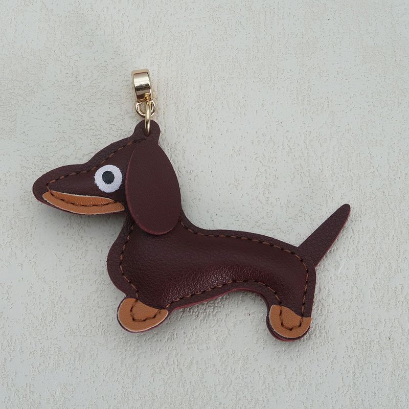 Dachshund Pendant Cute Diy Lanyard Leather Puppy Bag Pendant Schnauzer Couple Car Pendant_autovado.com