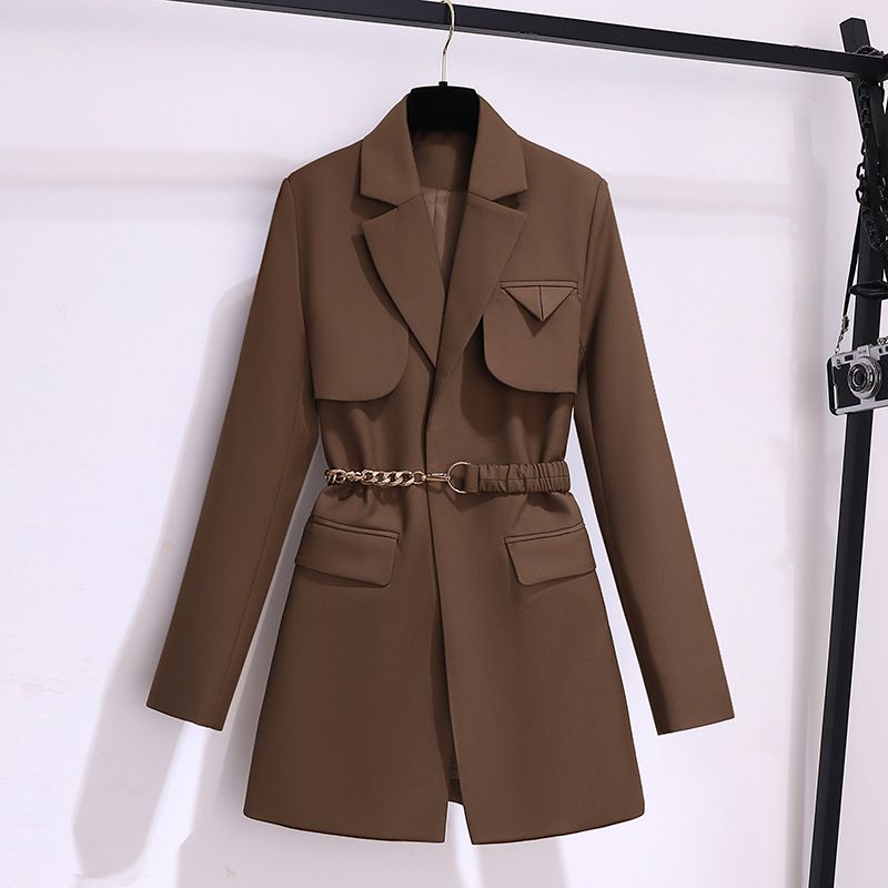 Spring And Autumn Windbreaker Women's New Top Korean Style Chic Coffee Colored Small Suit Jacket For Women Spring And Autumn High-end Suit For Women_autovado.com