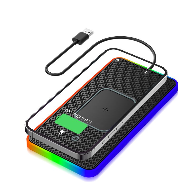 D15Key Switchable RGB Ambient Light Car Phone Wireless Charger Compatible With Mercedes-Benz BMW Universal_autovado.com