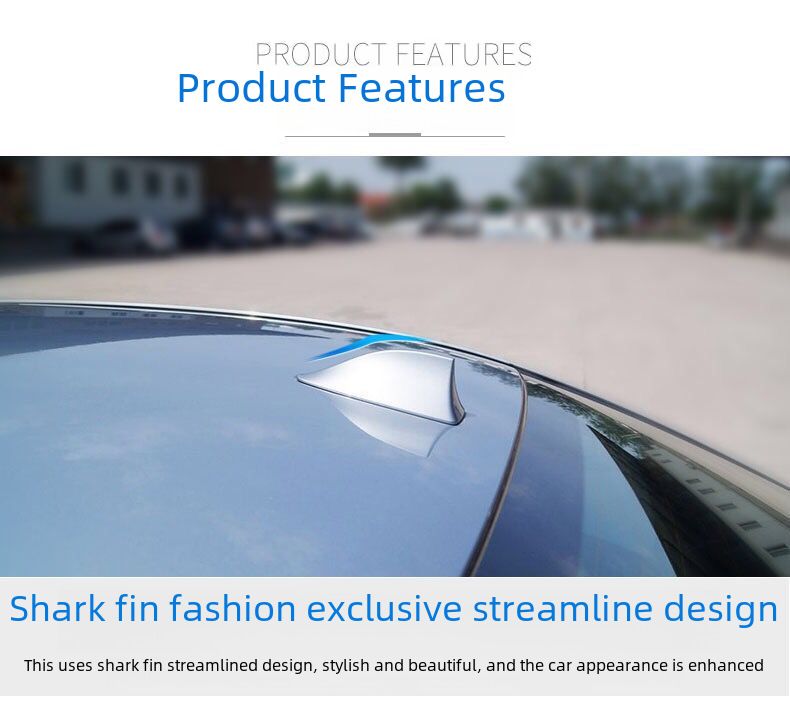 Car decoration shark-fin antenna with signal radio roof pasted tail fin modification free of drilling_autovado.com