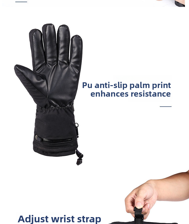 Kangre 7.4V Lithium Battery Rechargeable Gloves Motorcycle Heating Three-Level Temperature Adjustment Electric Warm_autovado.com