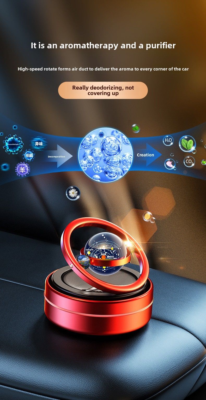 Cross-border in stock wholesale solar car aromatherapy car perfume double ring rotating decoration car air freshener_autovado.com